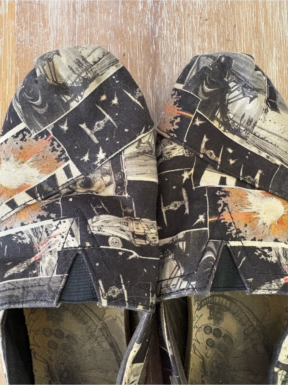 Star Wars Women’s Slip-On Canvas Shoes in Black, Beige & Orange Accent - Picture 6 of 7